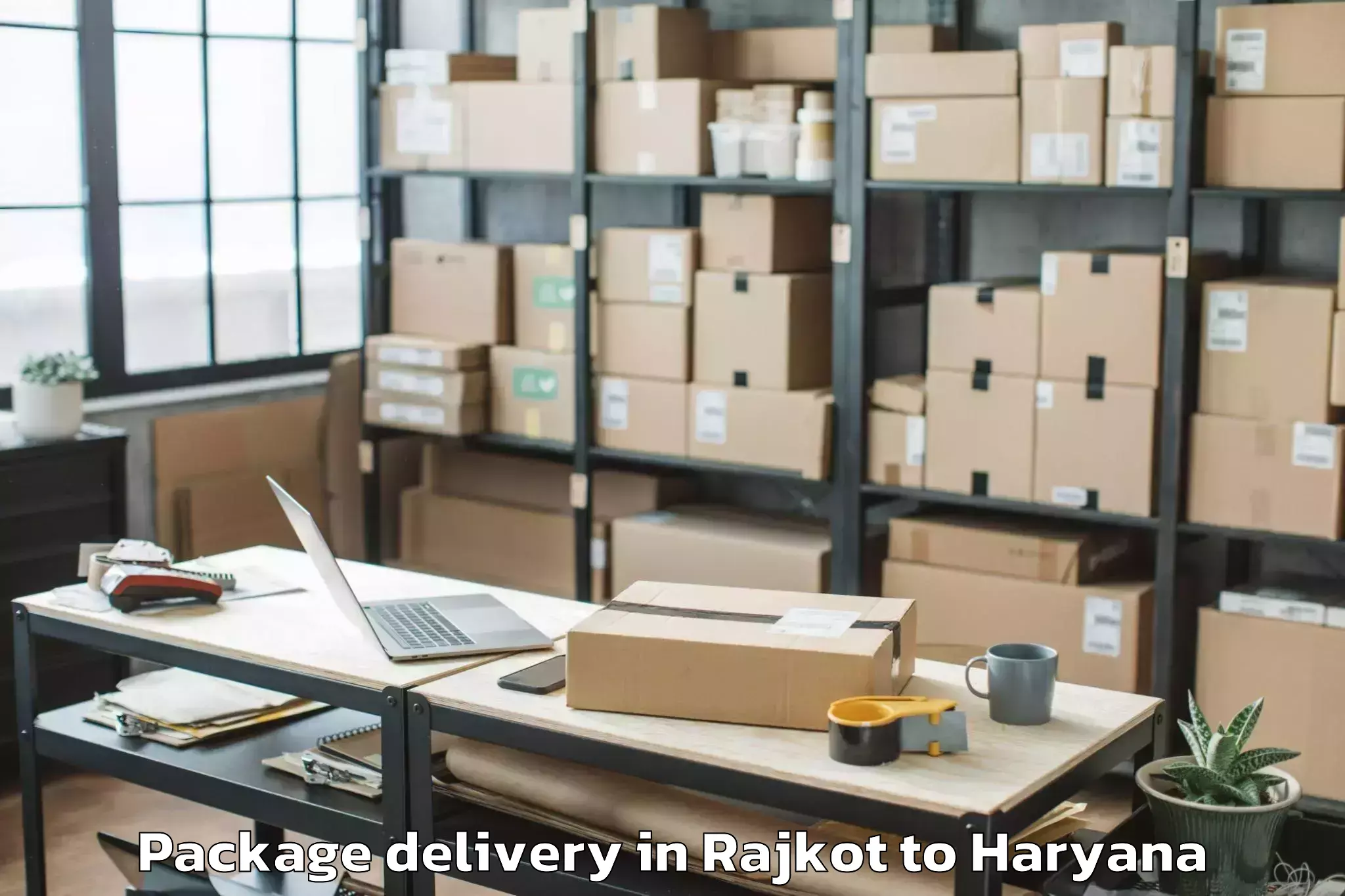 Top Rajkot to Chaudhary Charan Singh Haryana Package Delivery Available